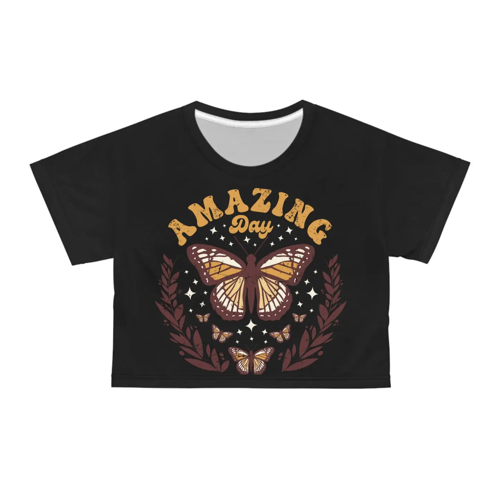 Butterfly Crop Tee - Vibrant All Over Print - DipaliZ