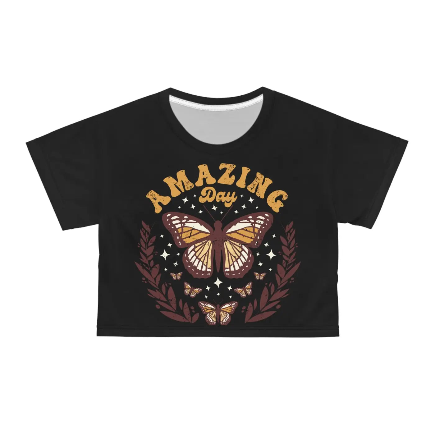 Butterfly Crop Tee - Vibrant All Over Print - DipaliZ