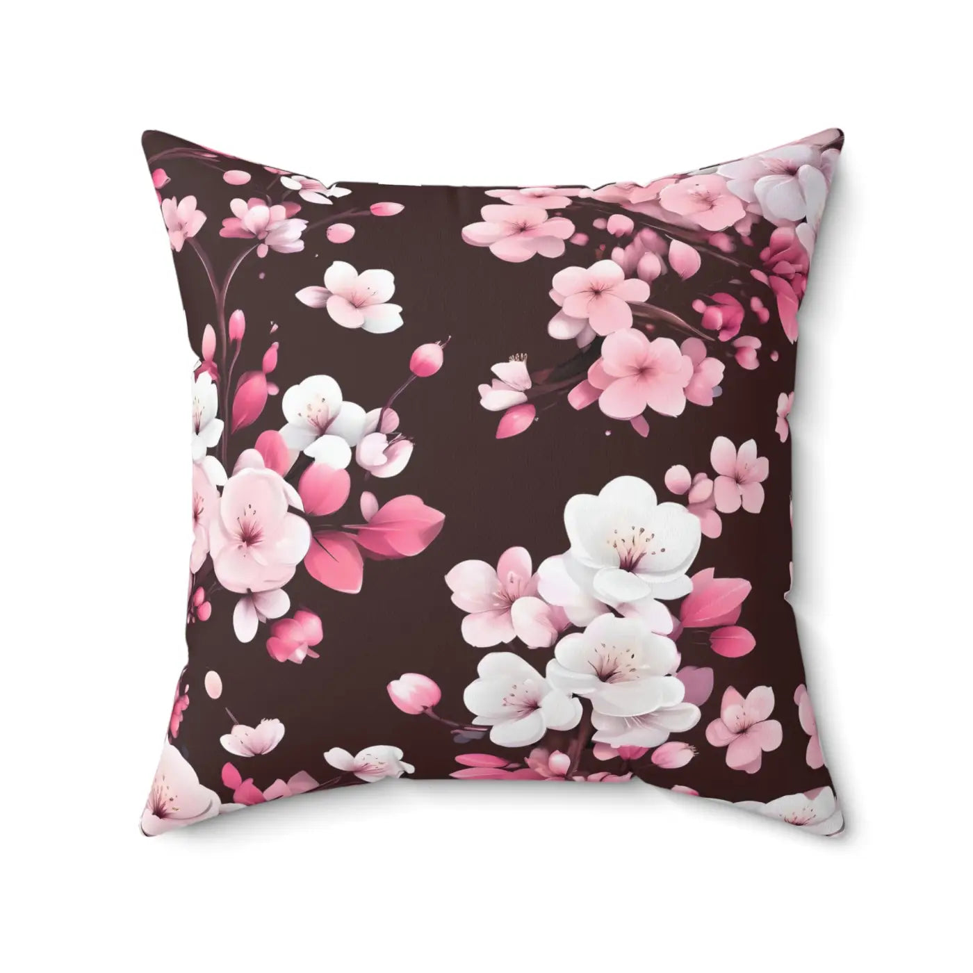 Cherry Blossom Floral Polyester Throw Pillow - DipaliZ