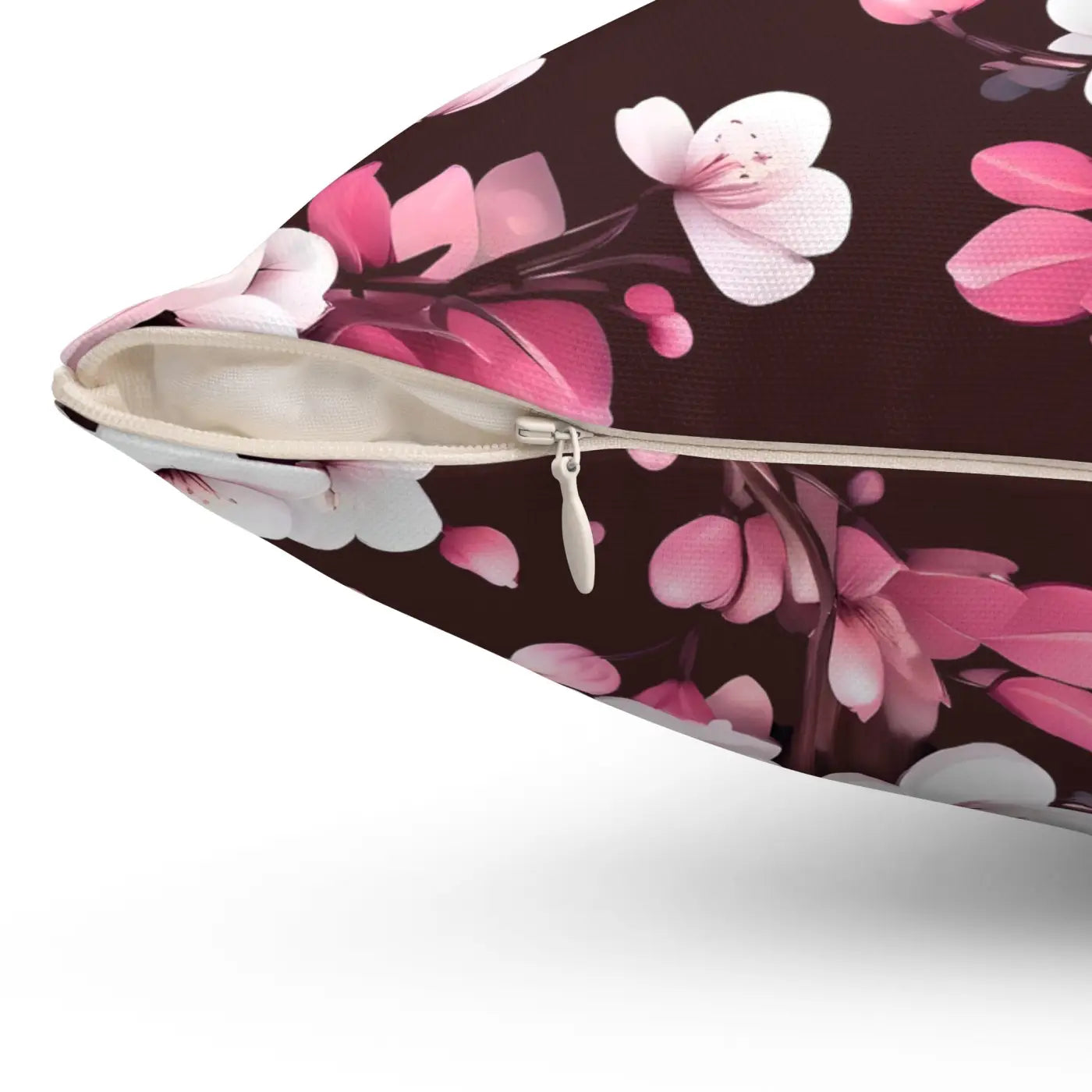 Cherry Blossom Floral Polyester Throw Pillow - DipaliZ