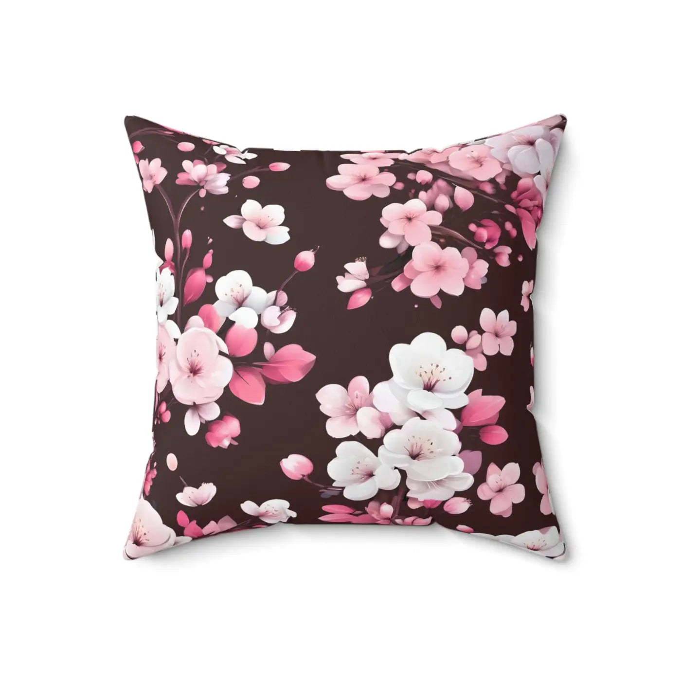 Cherry Blossom Floral Polyester Throw Pillow - DipaliZ