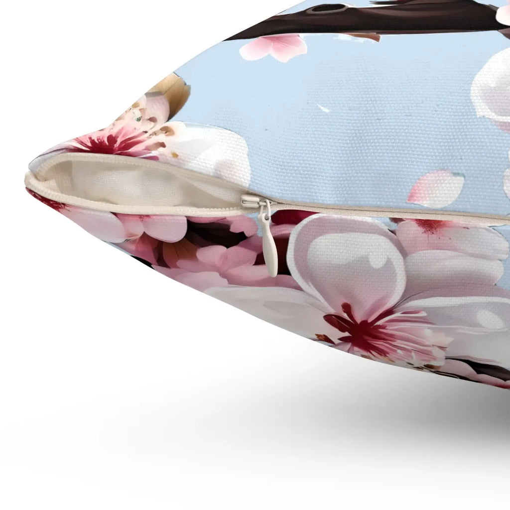 Cherry Blossom Floral Throw Pillow - Spun Polyester Square - DipaliZ