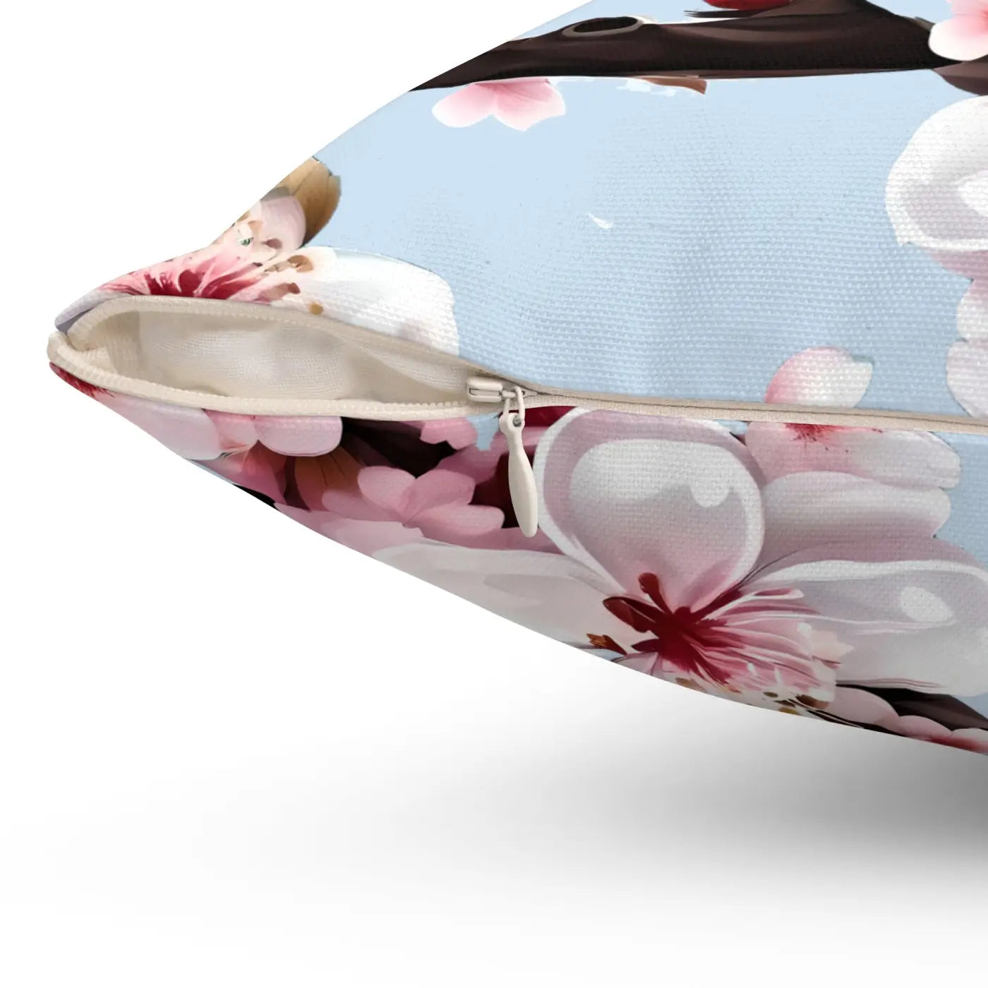 Cherry Blossom Floral Throw Pillow - Spun Polyester Square - DipaliZ