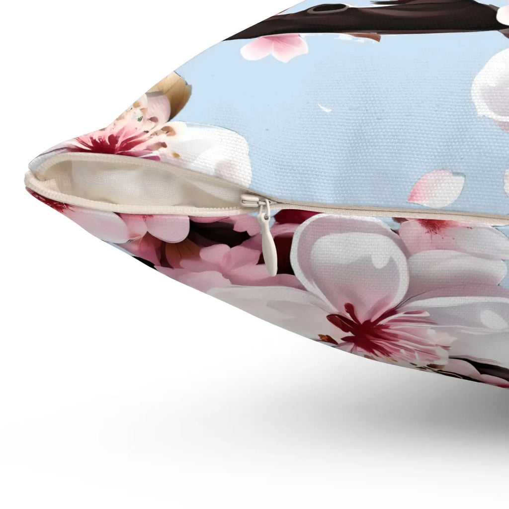 Cherry Blossom Floral Throw Pillow - Spun Polyester Square - DipaliZ