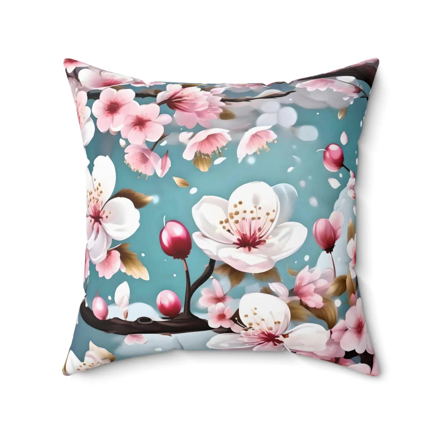 Cherry Blossom Floral Throw Pillow - Cozy Home Decor - DipaliZ