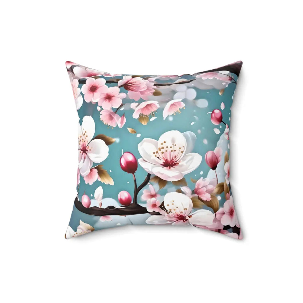 Cherry Blossom Floral Throw Pillow - Cozy Home Decor - DipaliZ