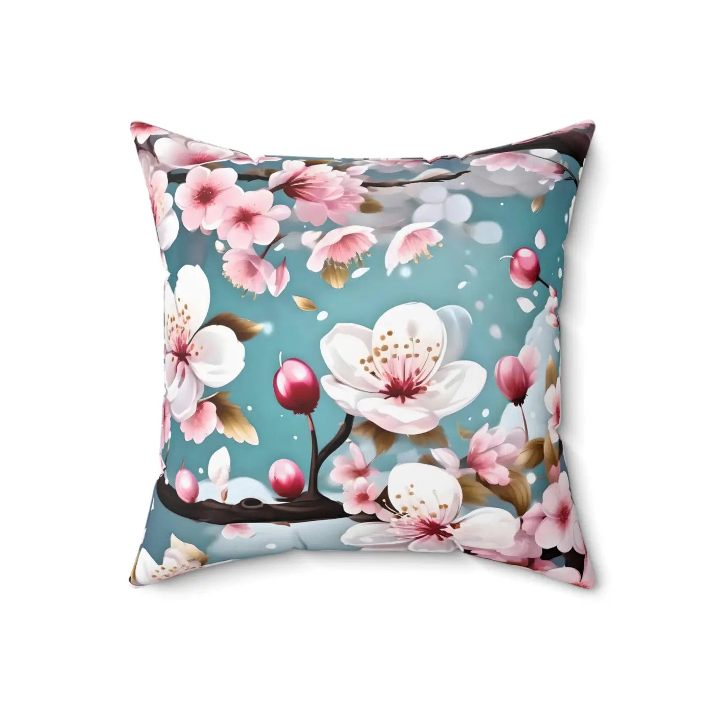 Cherry Blossom Floral Throw Pillow - Cozy Home Decor - DipaliZ