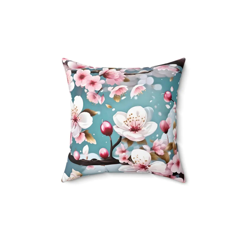 Cherry Blossom Floral Throw Pillow - Cozy Home Decor - DipaliZ