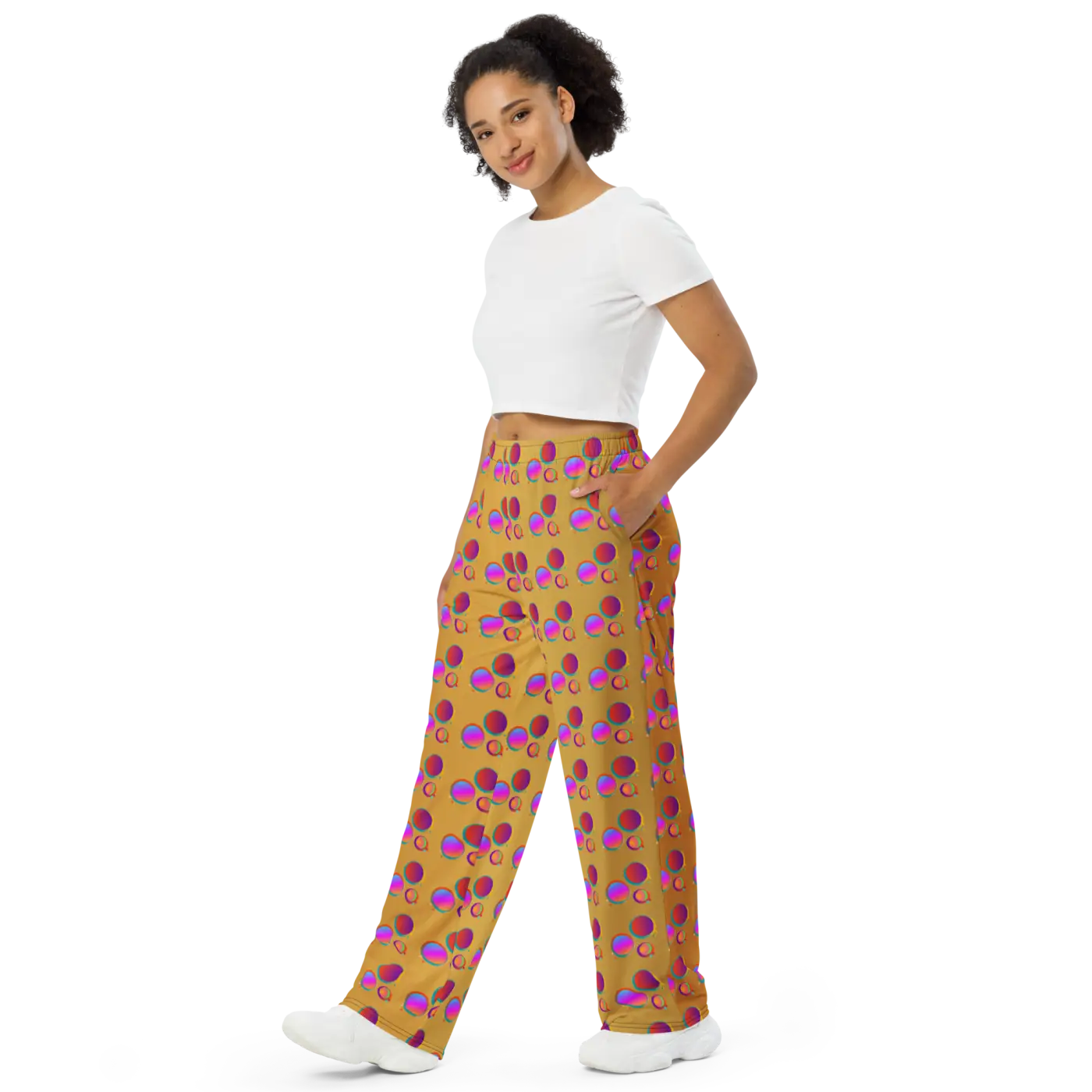 Polka Dot Wide Leg Pants - Chic Comfort Style - DipaliZ