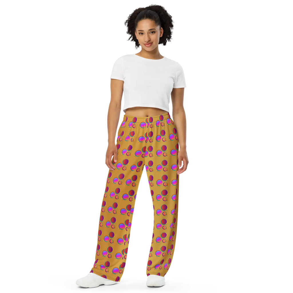 Polka Dot Wide Leg Pants - Chic Comfort Style - DipaliZ