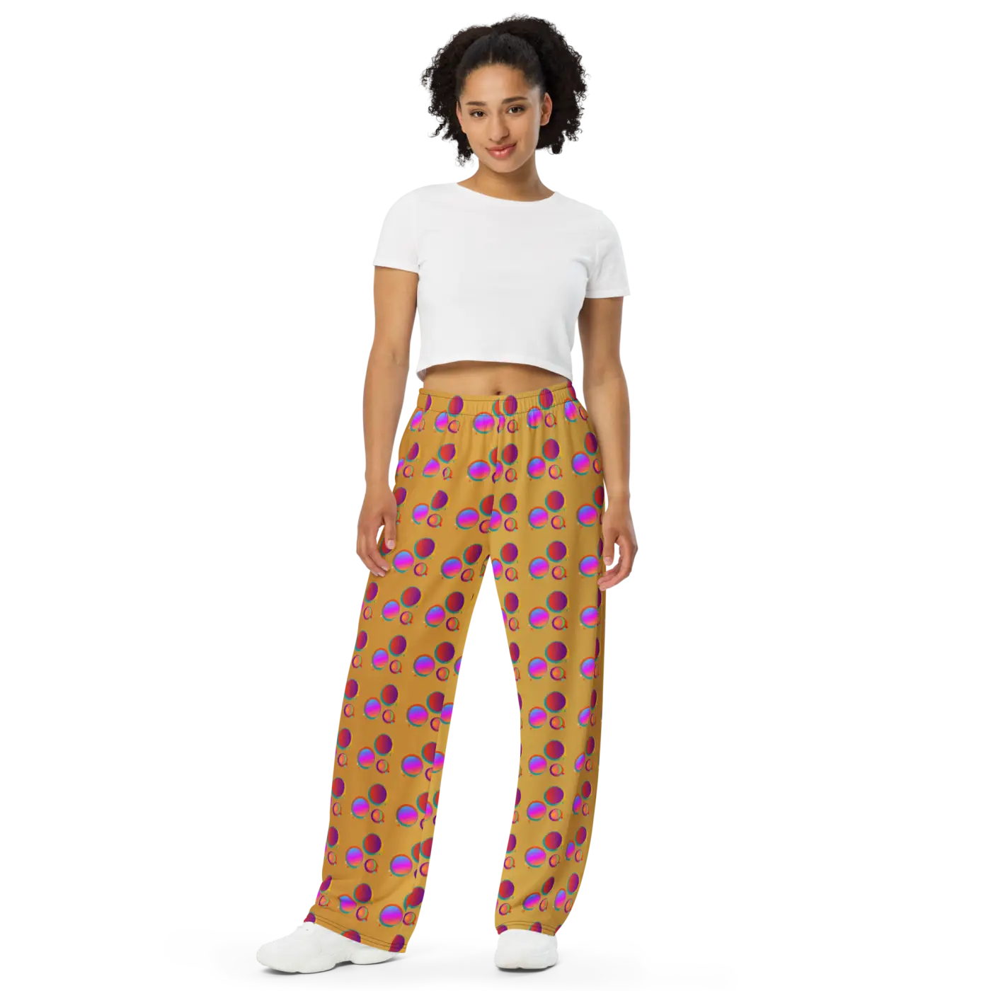 Polka Dot Wide Leg Pants - Chic Comfort Style - DipaliZ