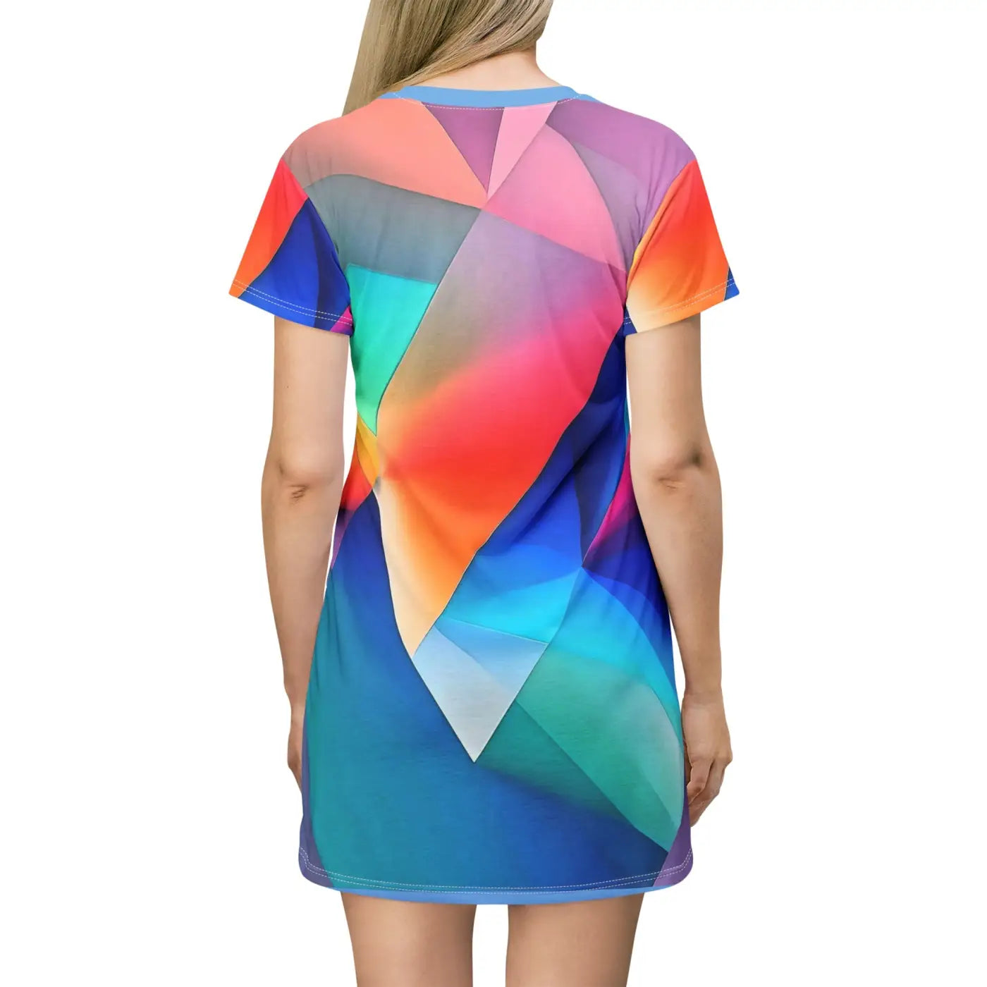 Shirt Dress - Colored Abstract Pattern Design - DipaliZ