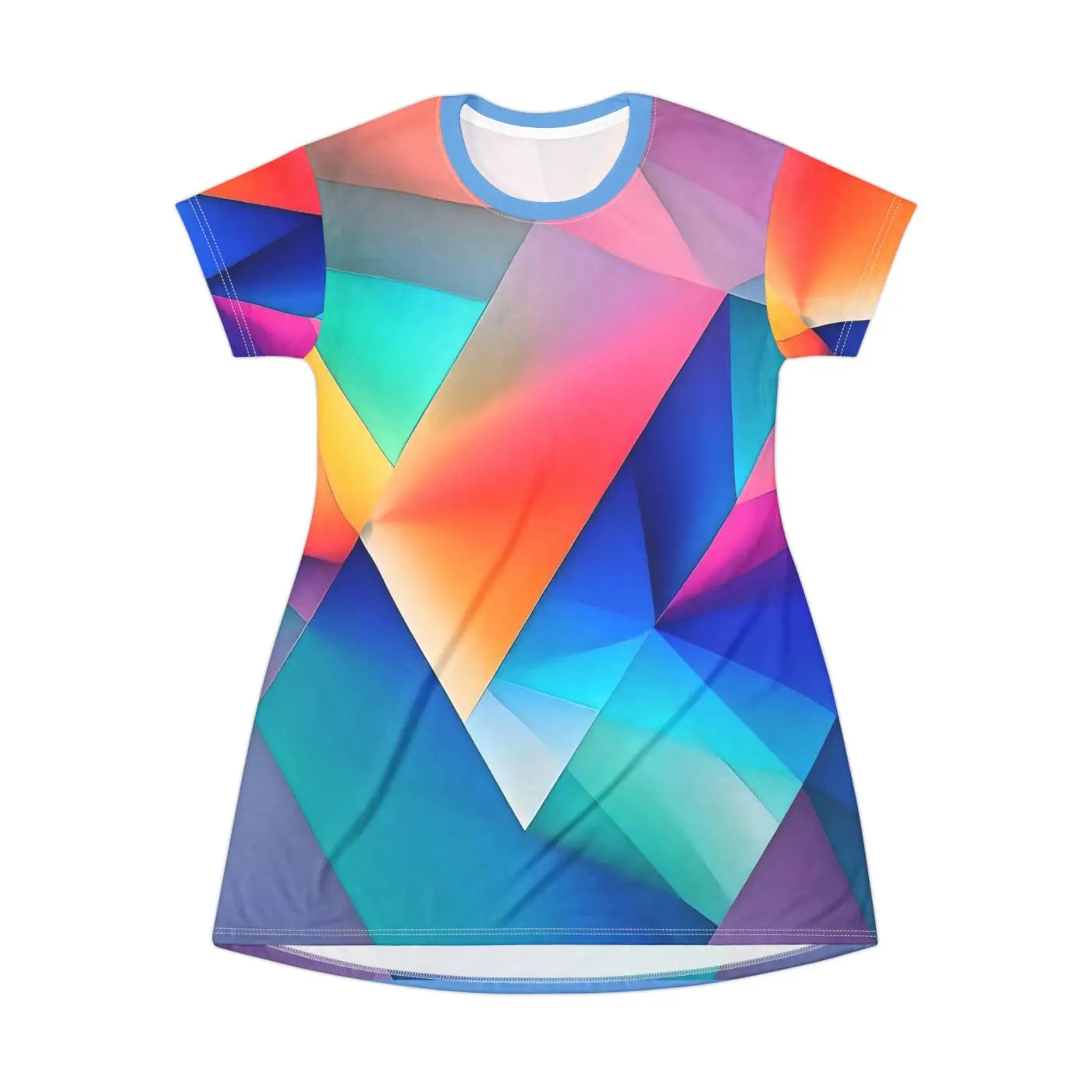 Shirt Dress - Colored Abstract Pattern Design - DipaliZ