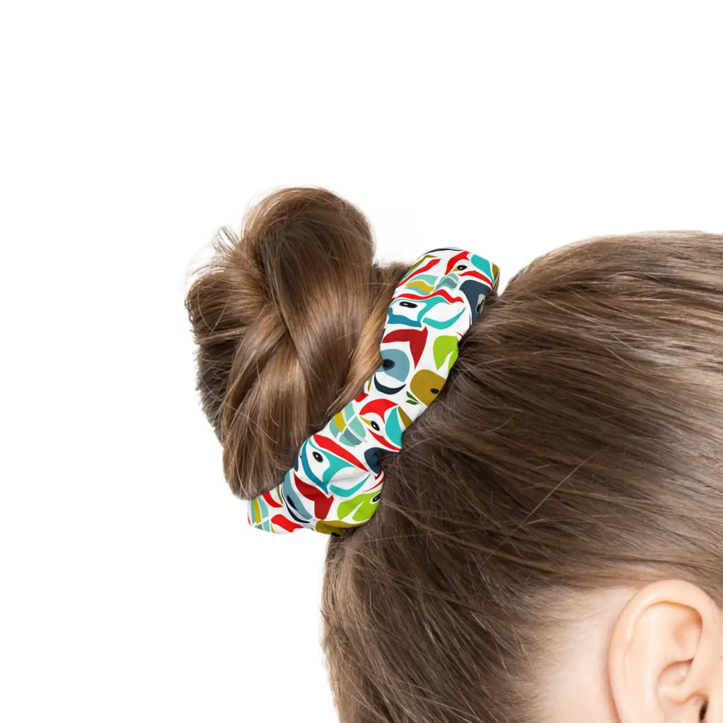 Custom Scrunchie - Colorful Abstract Birds Design - DipaliZ