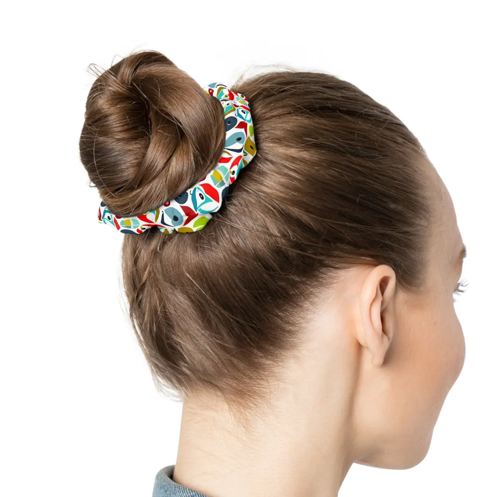 Custom Scrunchie - Colorful Abstract Birds Design - DipaliZ