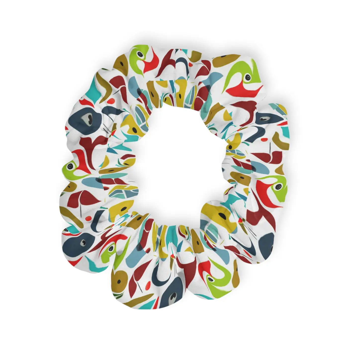 Custom Scrunchie - Colorful Abstract Birds Design - DipaliZ