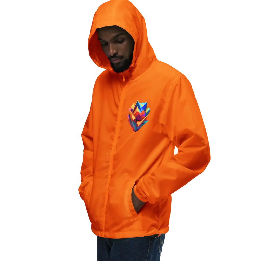 Geometric Pattern Zip Jacket - Water Resistant Outerwear - DipaliZ