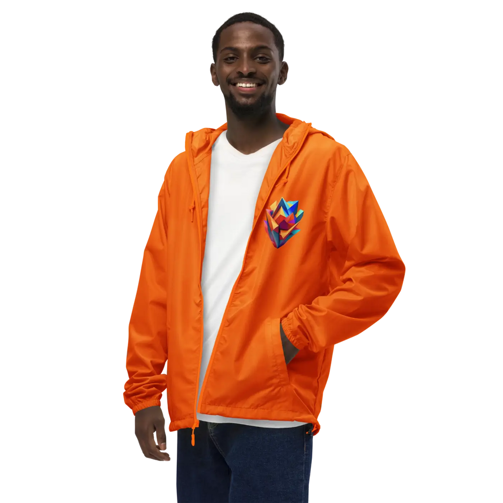Geometric Pattern Zip Jacket - Water Resistant Outerwear - DipaliZ