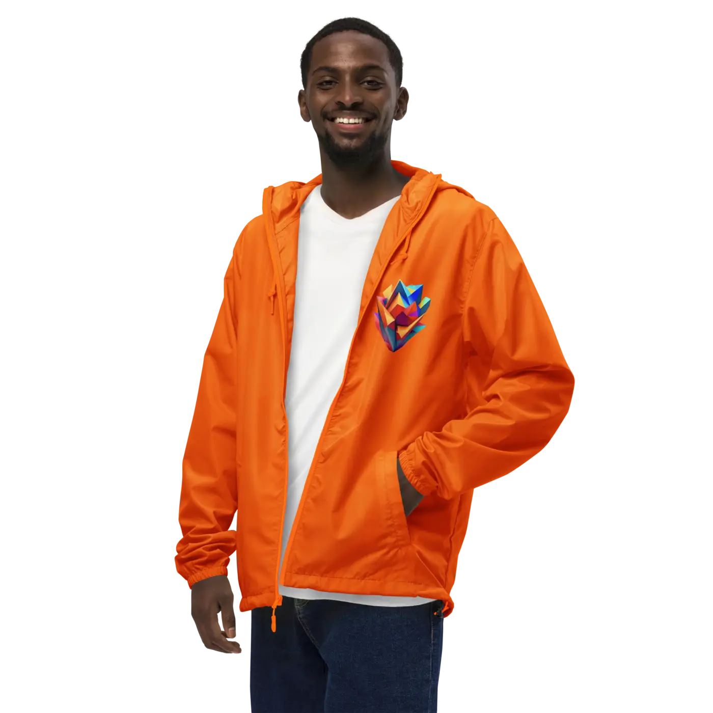 Geometric Pattern Zip Jacket - Water Resistant Outerwear - DipaliZ