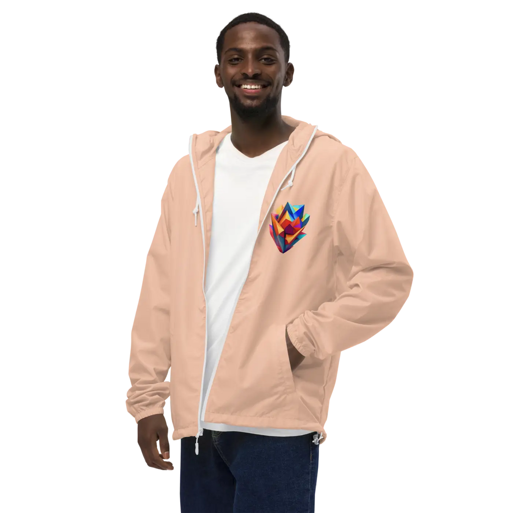 Geometric Pattern Zip Jacket - Water Resistant Outerwear - DipaliZ