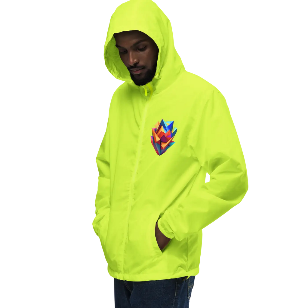 Geometric Pattern Zip Jacket - Water Resistant Outerwear - DipaliZ
