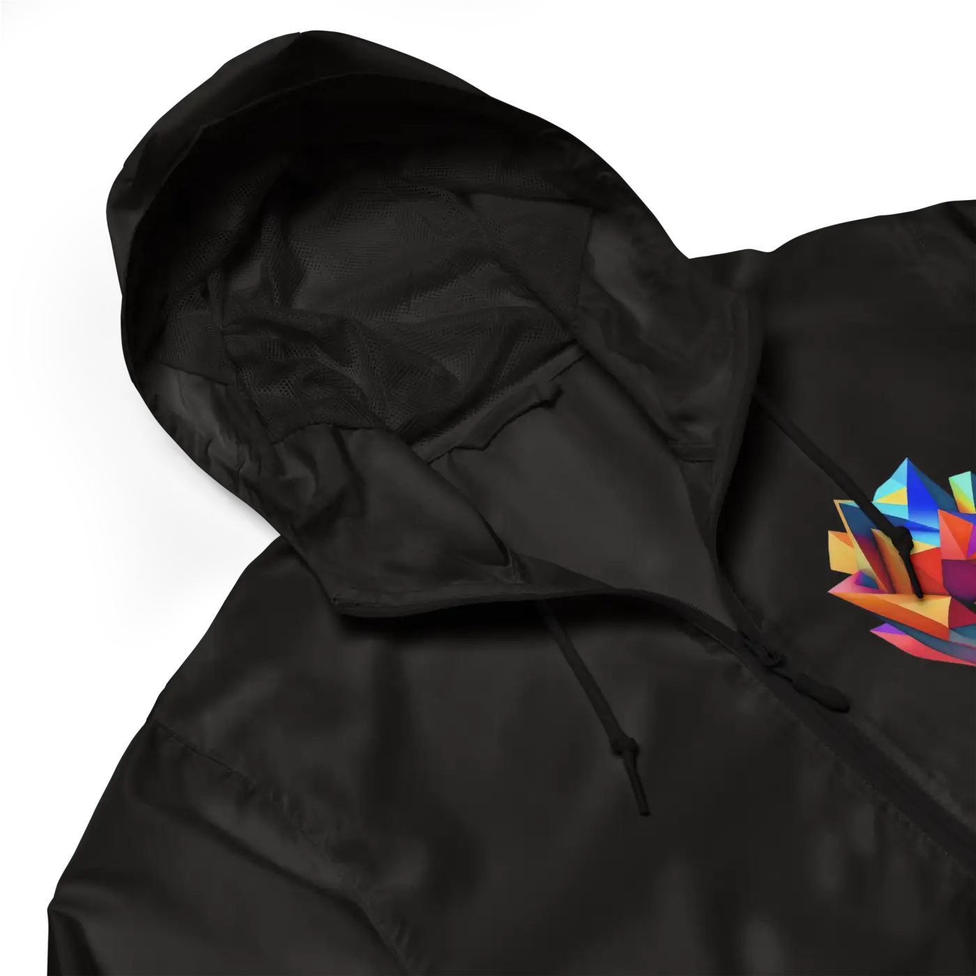 Geometric Pattern Zip Jacket - Water Resistant Outerwear - DipaliZ