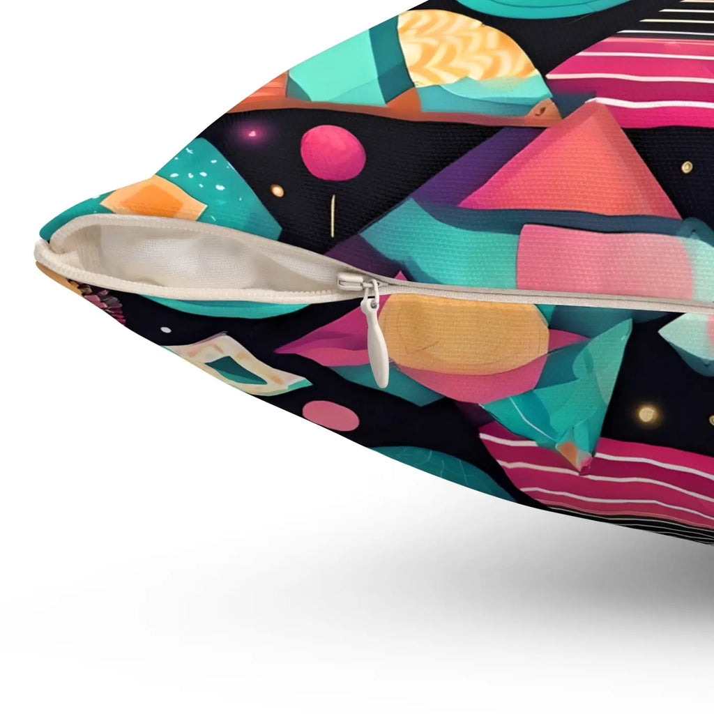 Colorful Abstract Pattern Polyester Square Pillow - DipaliZ