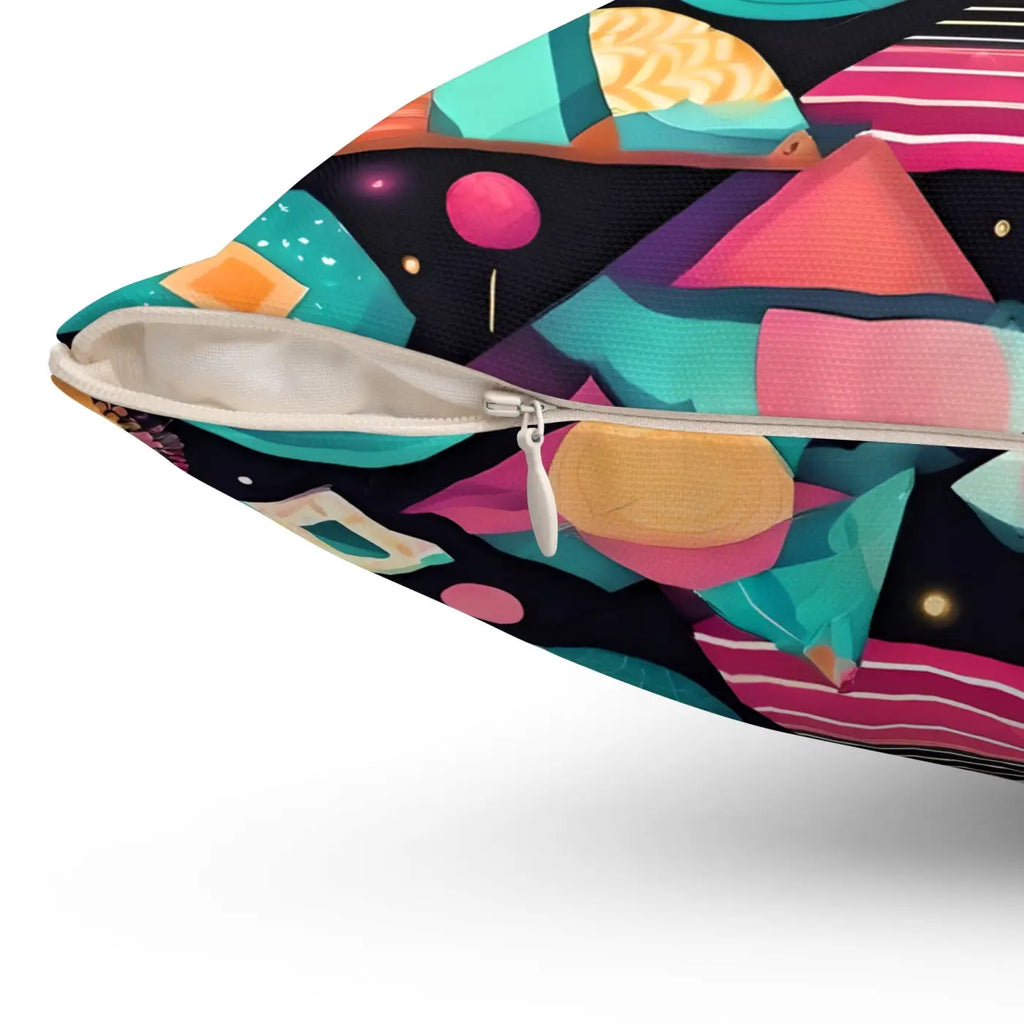 Colorful Abstract Pattern Polyester Square Pillow - DipaliZ