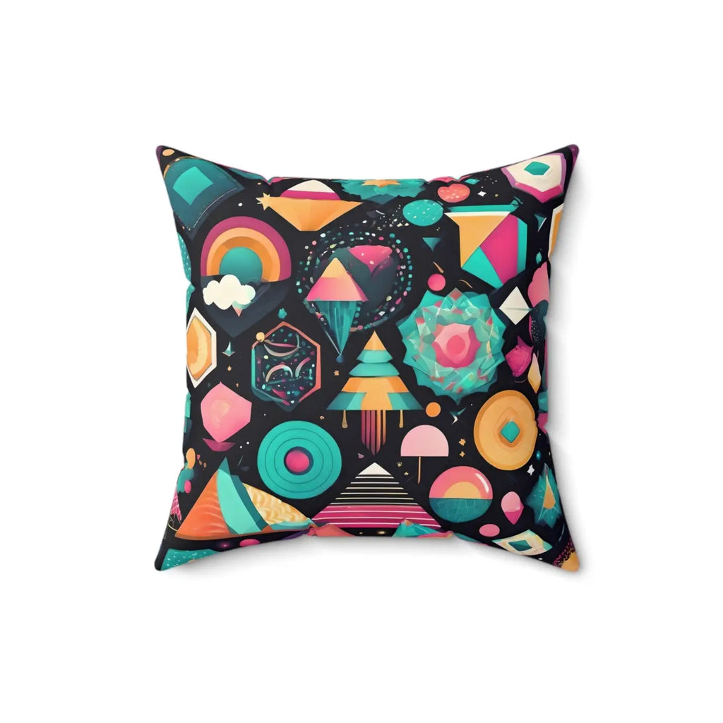 Colorful Abstract Pattern Polyester Square Pillow - DipaliZ