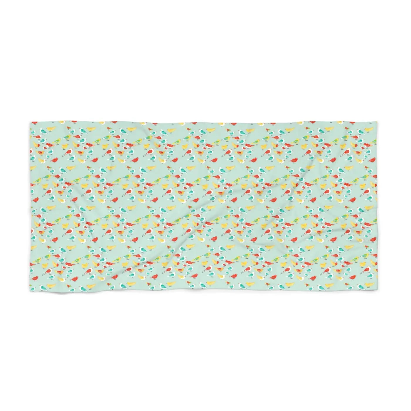 Colorful Birds Beach Towel - Cotton Loop Backing - DipaliZ