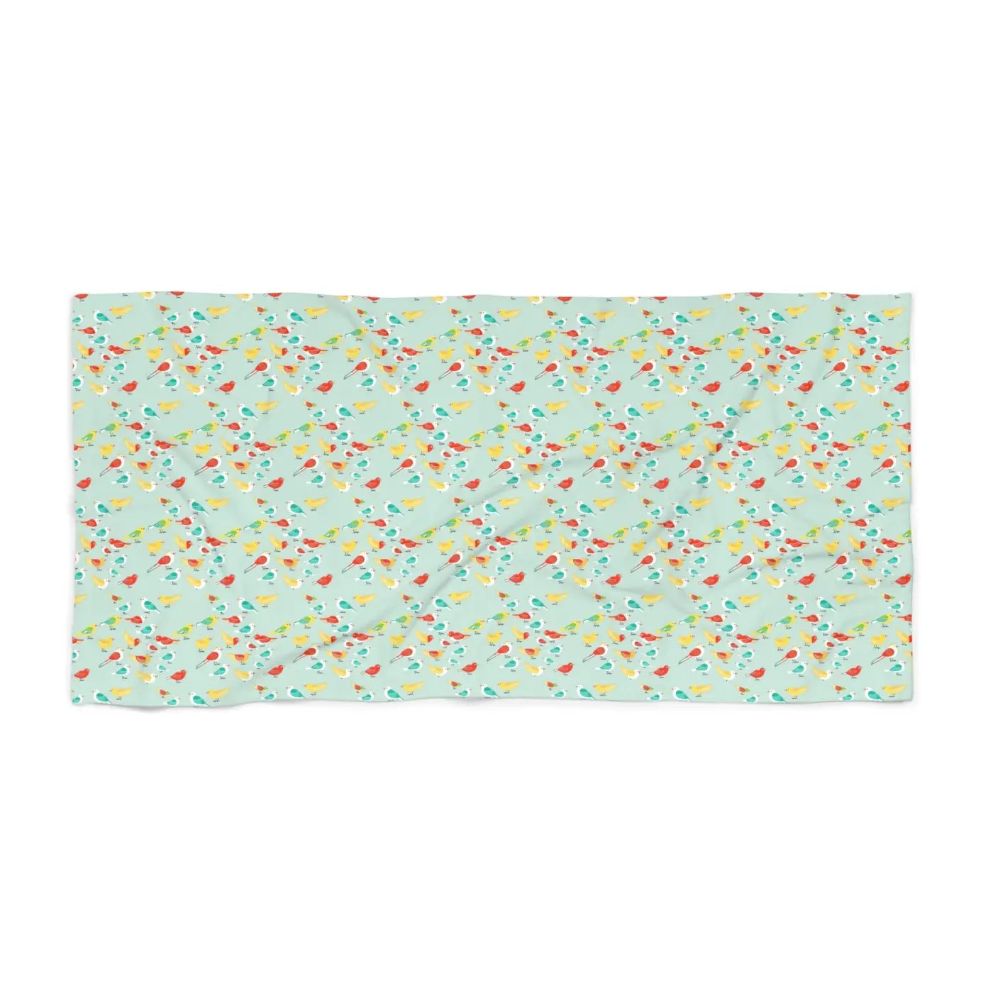 Colorful Birds Beach Towel - Cotton Loop Backing - DipaliZ