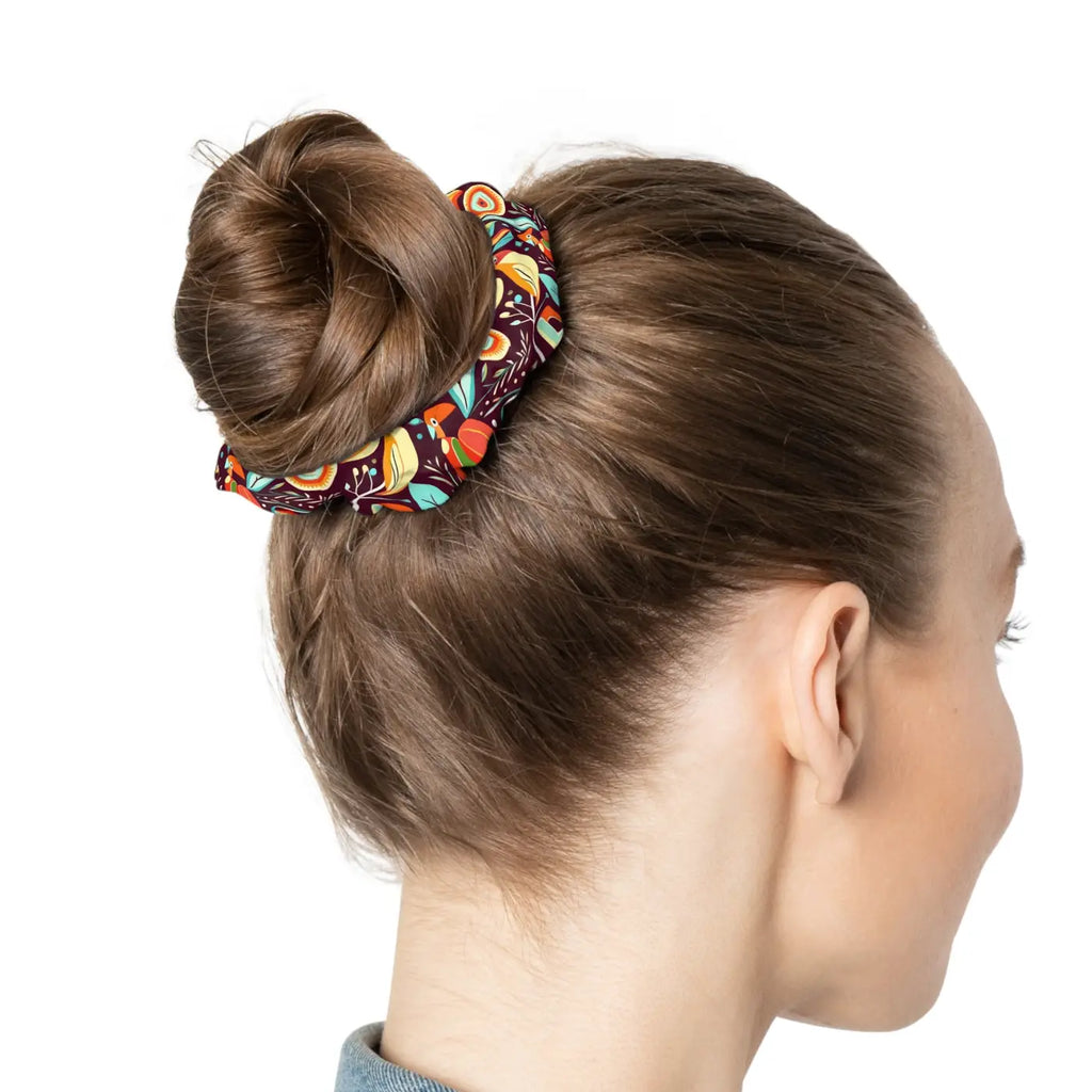 Custom Scrunchie - Colorful Birds Stylish Hair Accessory - DipaliZ