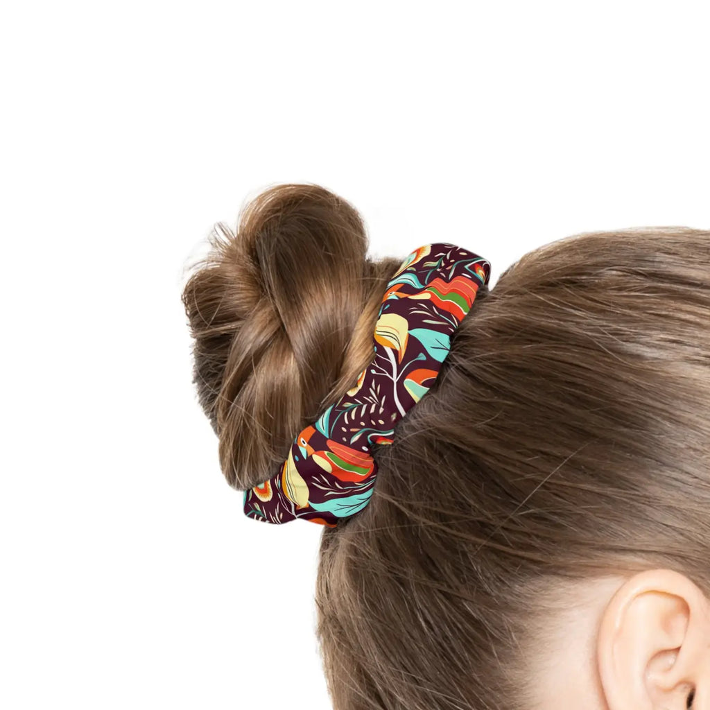 Custom Scrunchie - Colorful Birds Stylish Hair Accessory - DipaliZ