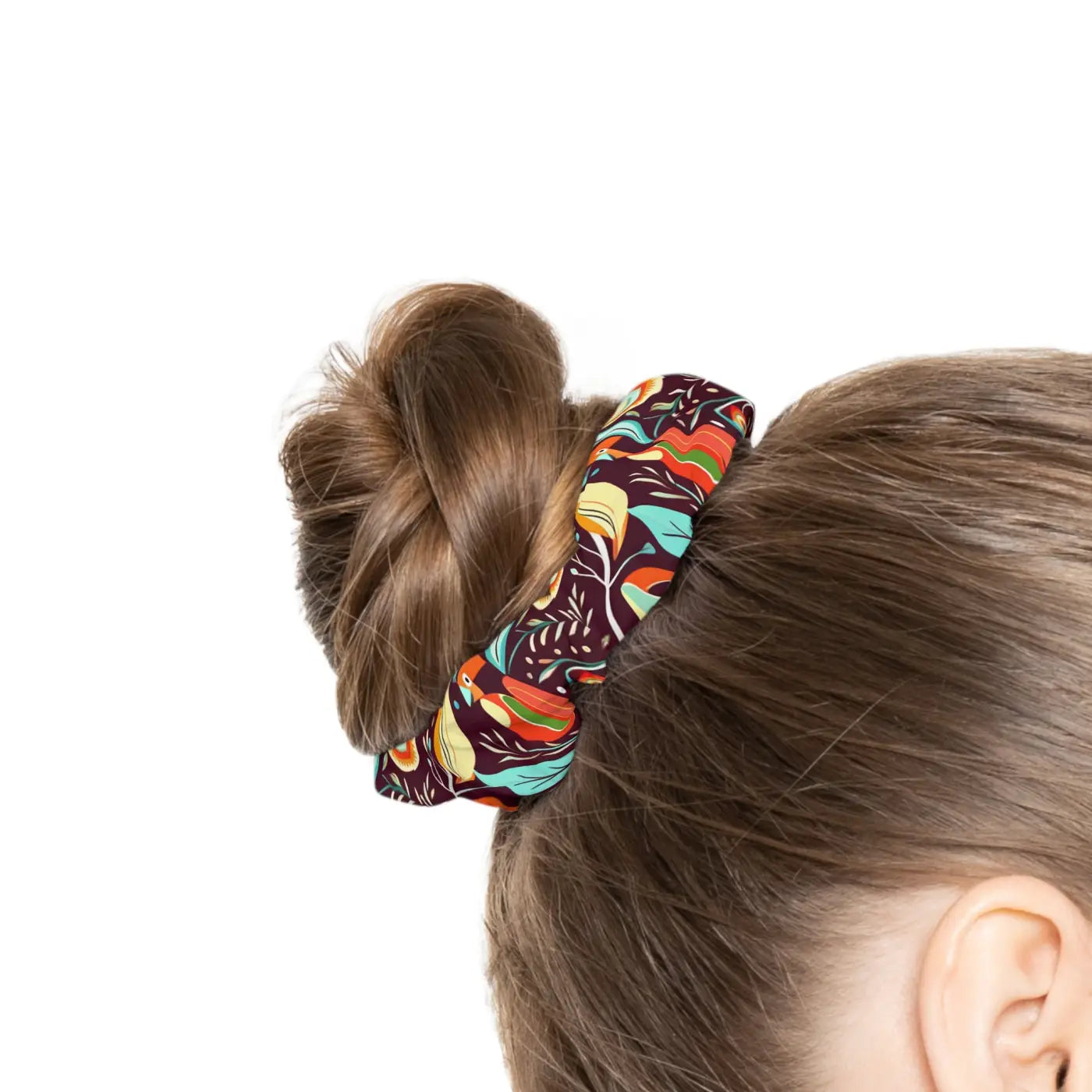 Custom Scrunchie - Colorful Birds Stylish Hair Accessory - DipaliZ