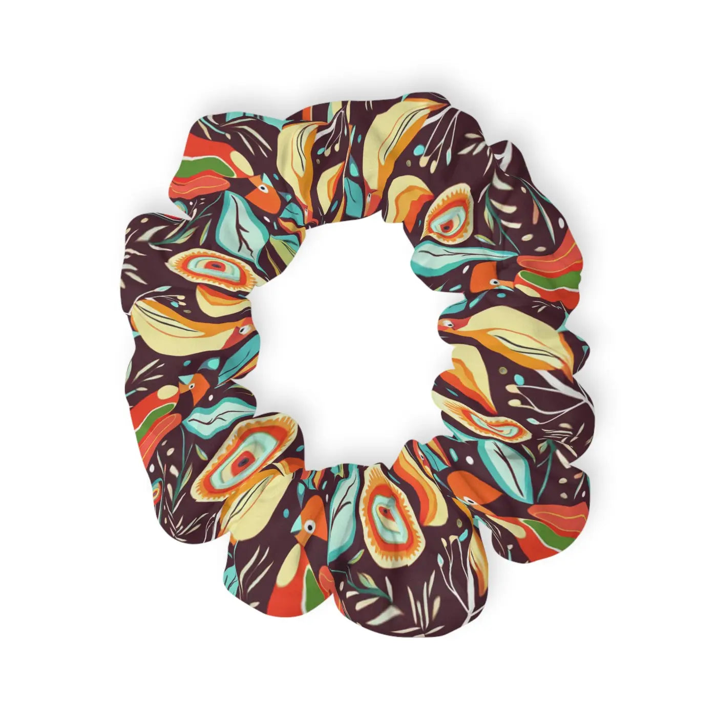 Custom Scrunchie - Colorful Birds Stylish Hair Accessory - DipaliZ