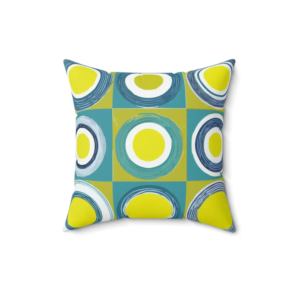 Colorful Circles Abstract Spun Polyester Square Pillow - DipaliZ