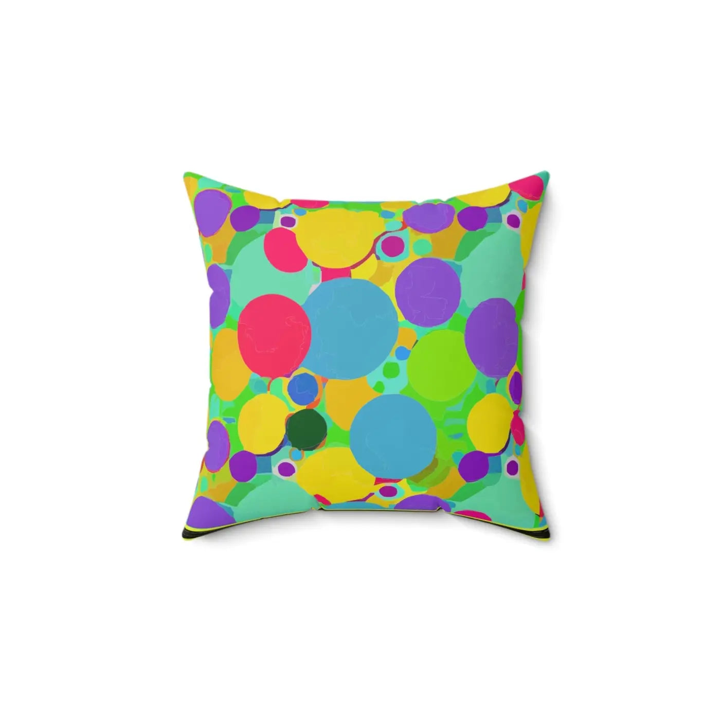 Colorful Circles Abstract Throw Pillow - Spun Polyester Square - DipaliZ