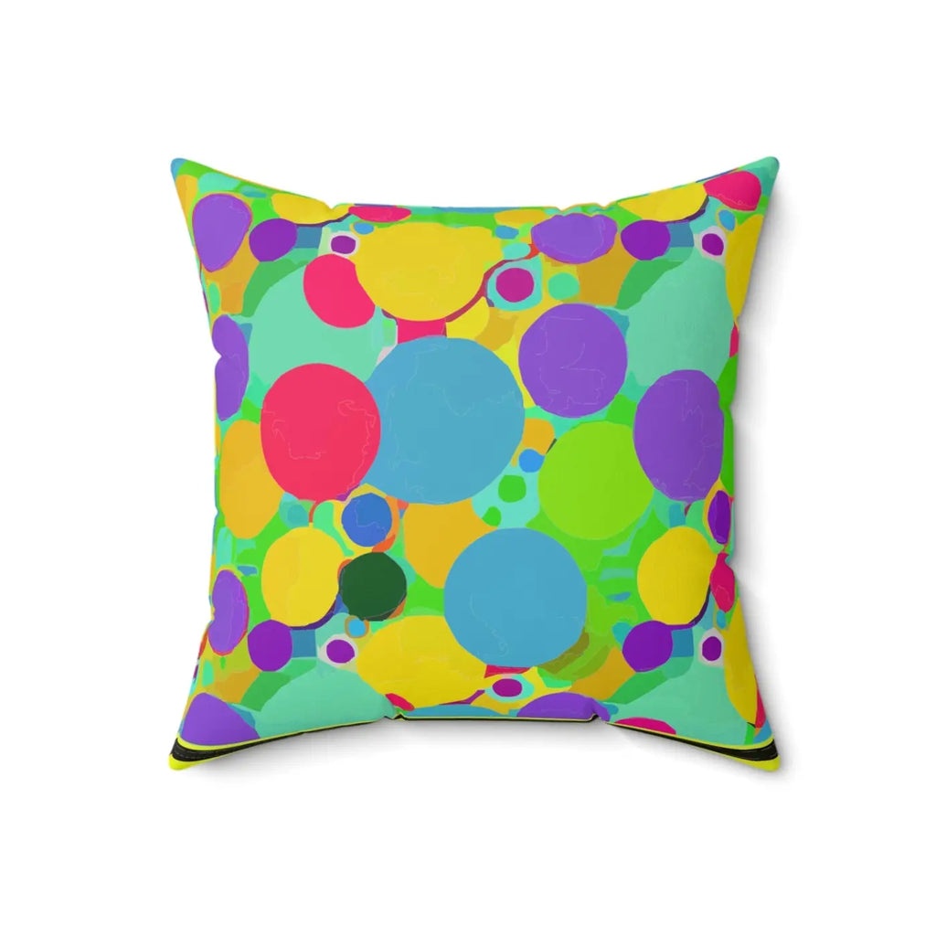 Colorful Circles Abstract Throw Pillow - Spun Polyester Square - DipaliZ