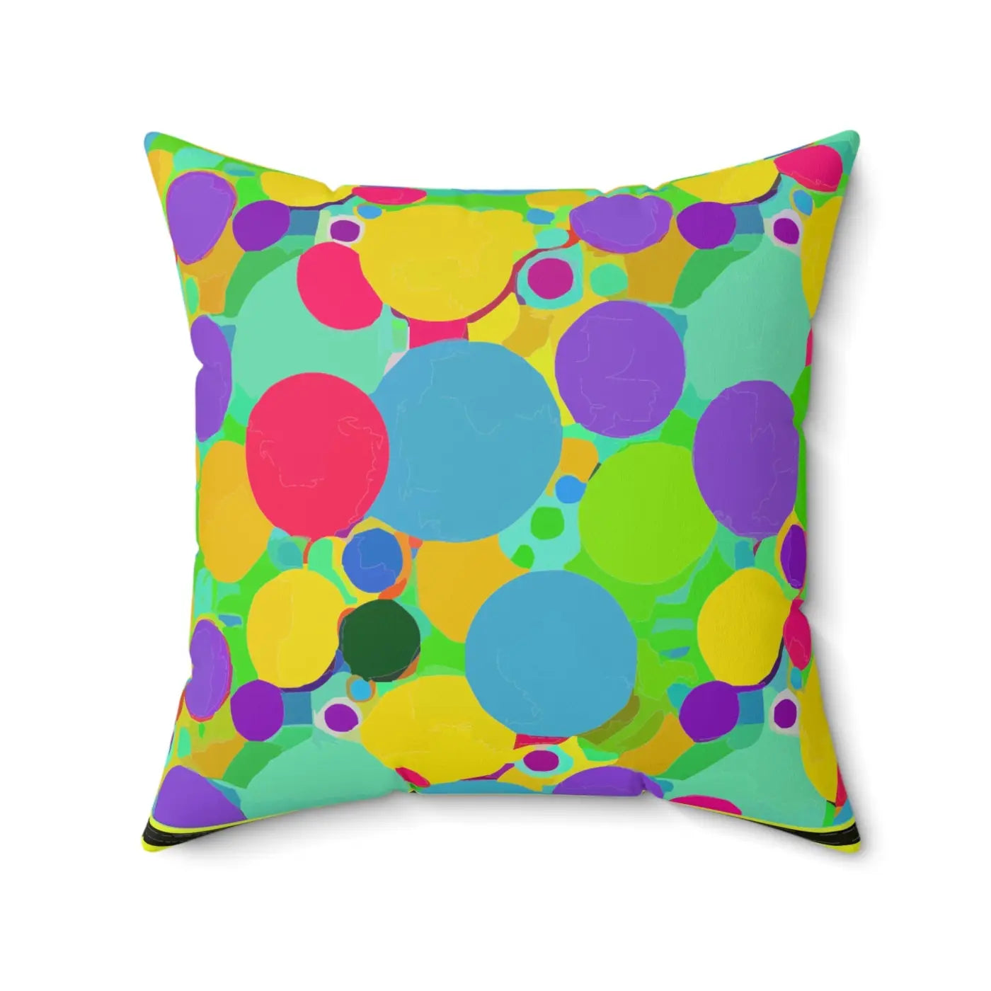 Colorful Circles Abstract Throw Pillow - Spun Polyester Square - DipaliZ