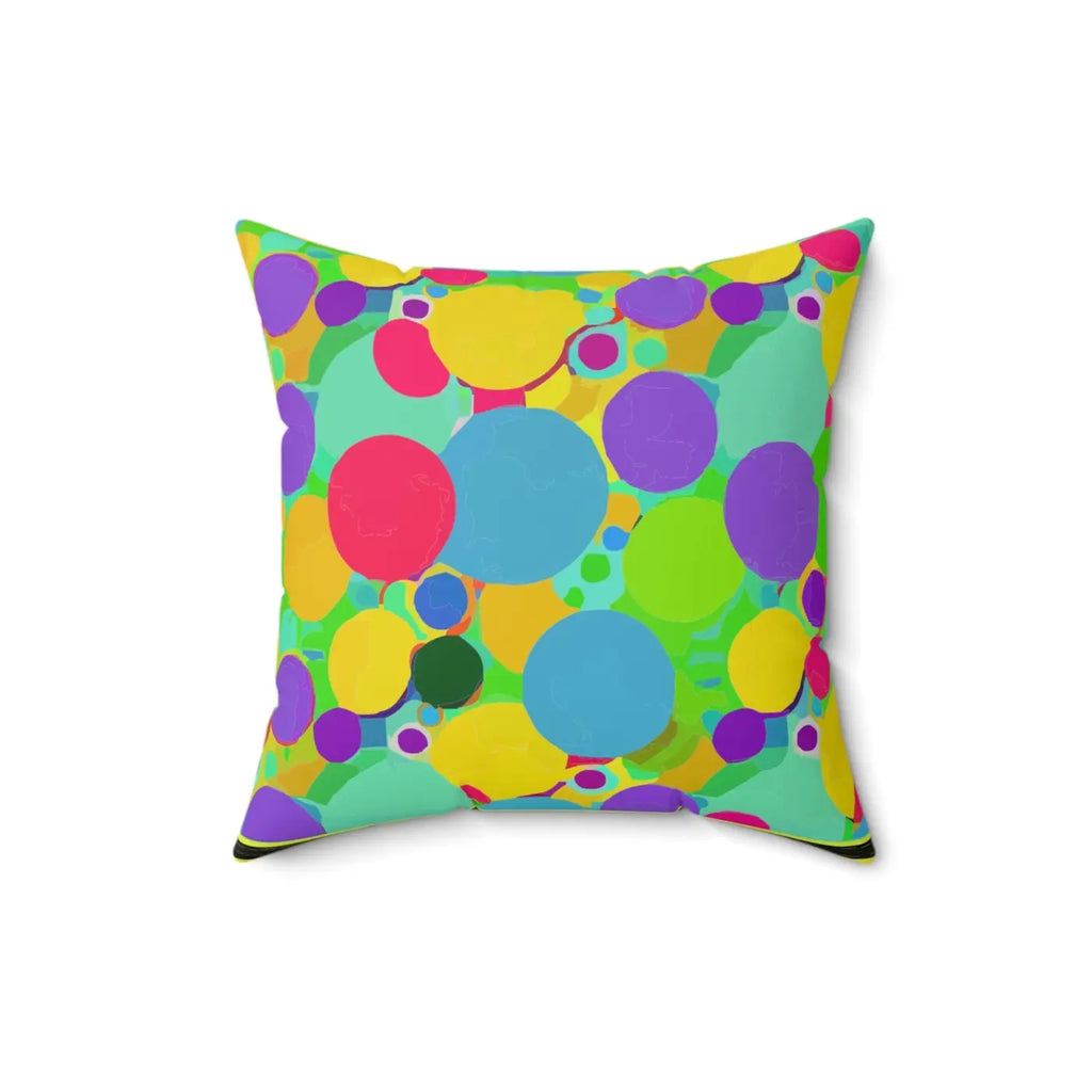 Colorful Circles Abstract Throw Pillow - Spun Polyester Square - DipaliZ
