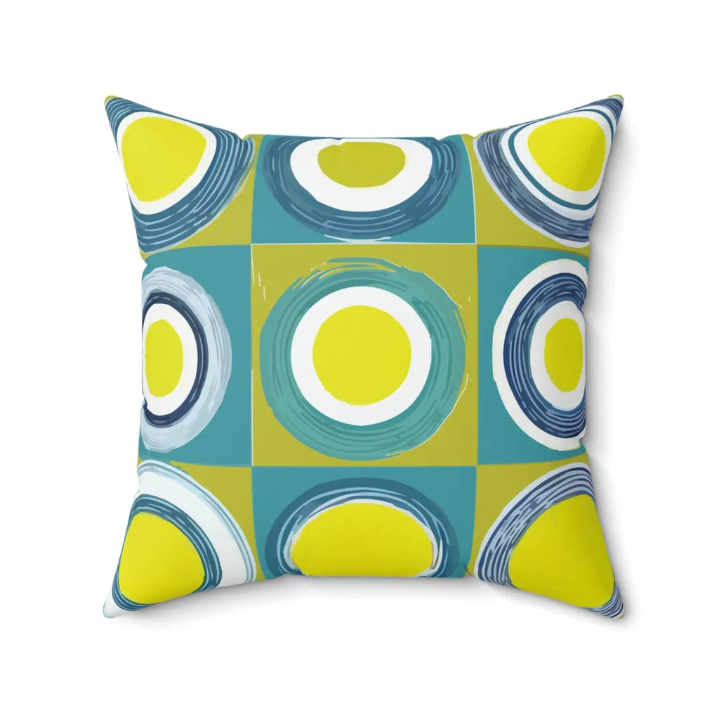 Colorful Circles Abstract Spun Polyester Square Pillow - DipaliZ