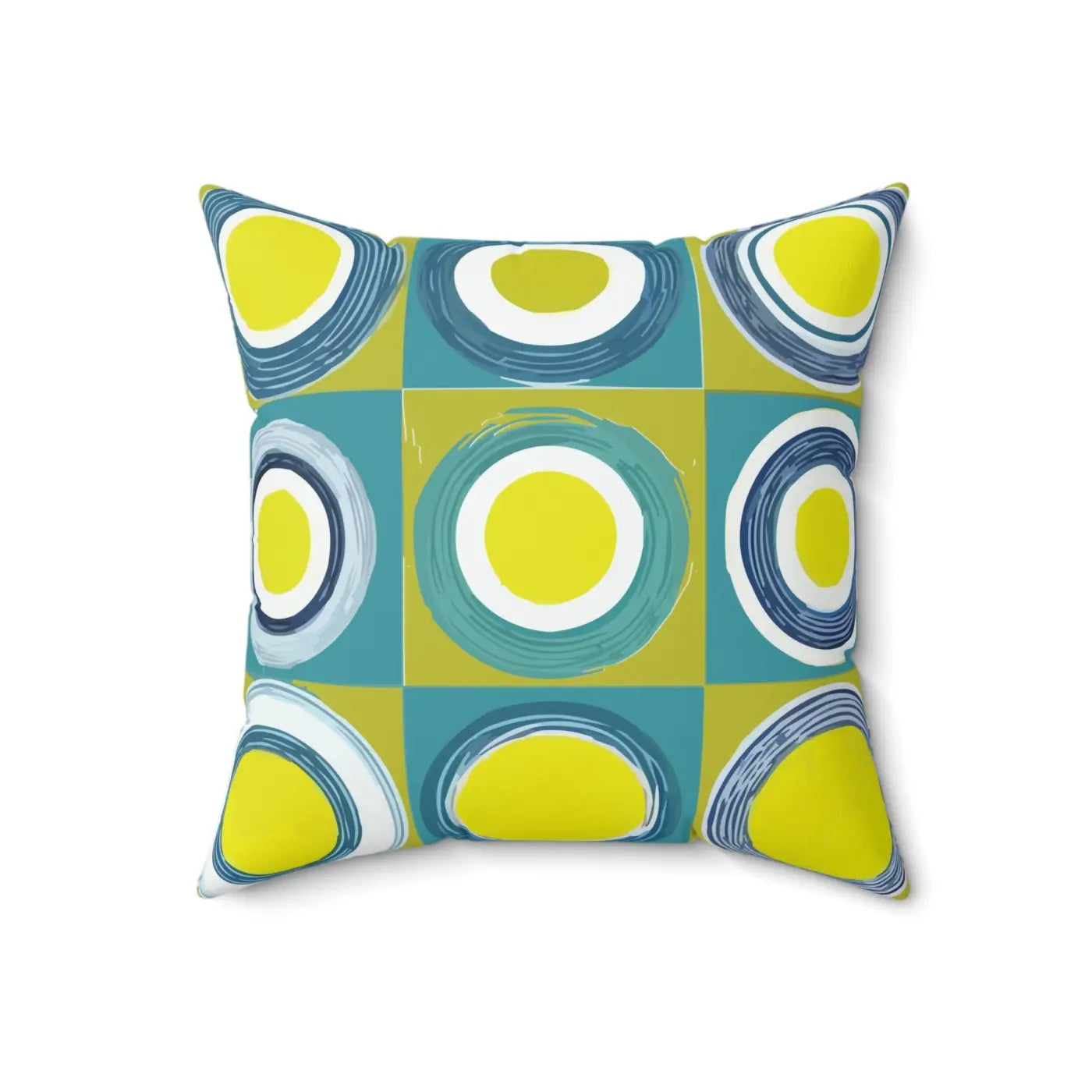 Colorful Circles Abstract Spun Polyester Square Pillow - DipaliZ
