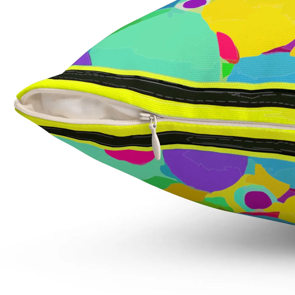 Colorful Circles Abstract Throw Pillow - Spun Polyester Square - DipaliZ