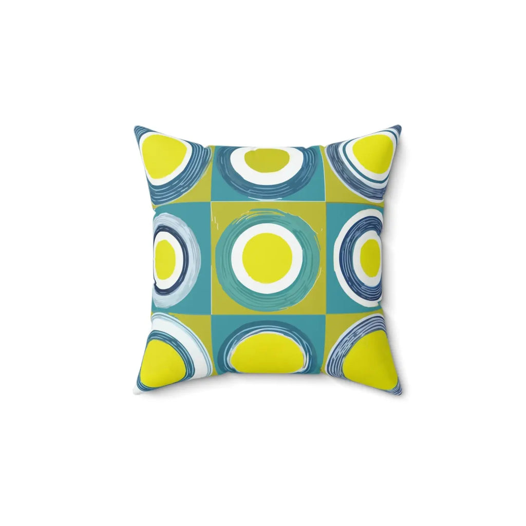 Colorful Circles Abstract Spun Polyester Square Pillow - DipaliZ