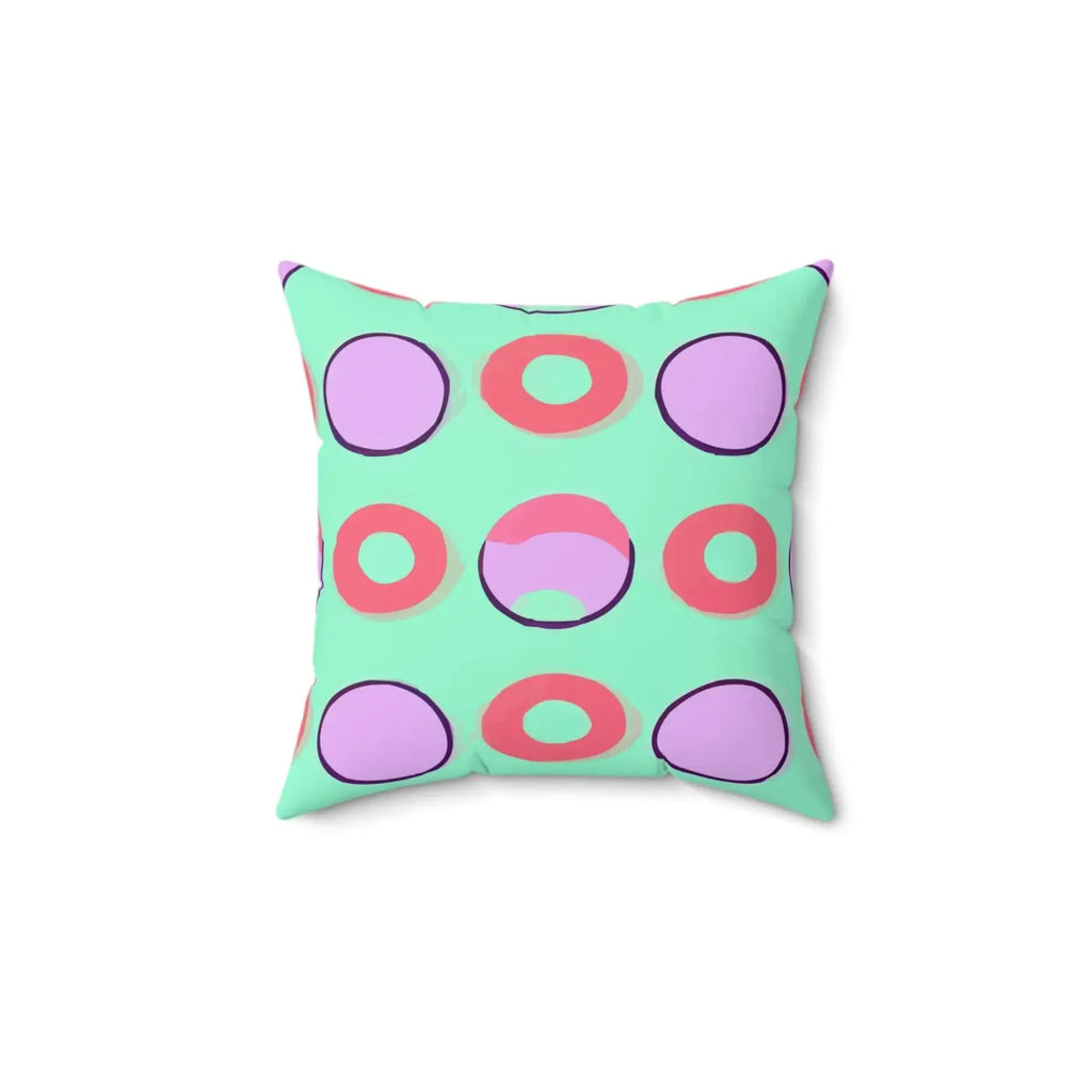 Colorful Circles Pattern Polyester Square Pillow - DipaliZ