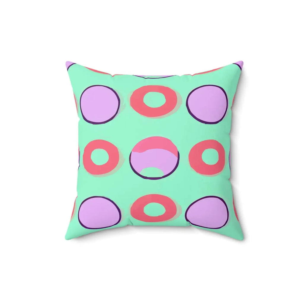 Colorful Circles Pattern Polyester Square Pillow - DipaliZ