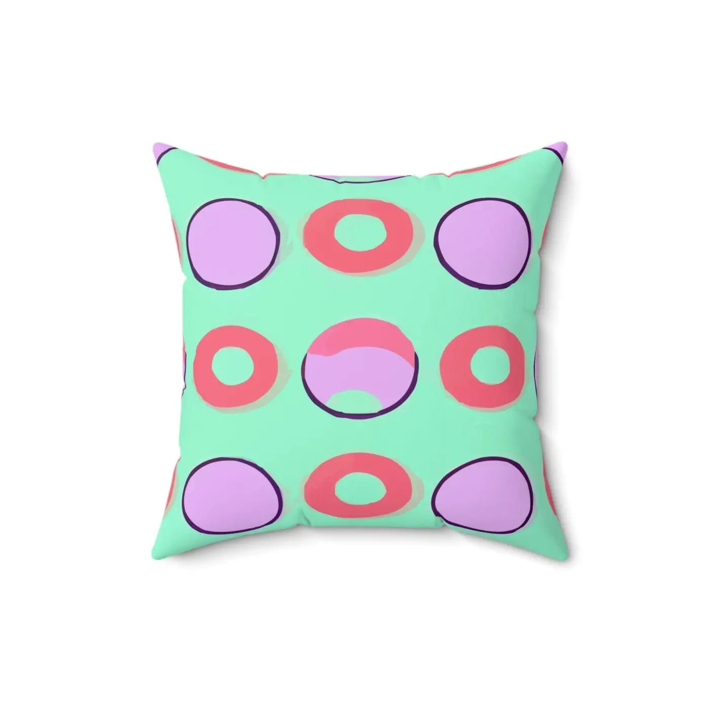 Colorful Circles Pattern Polyester Square Pillow - DipaliZ