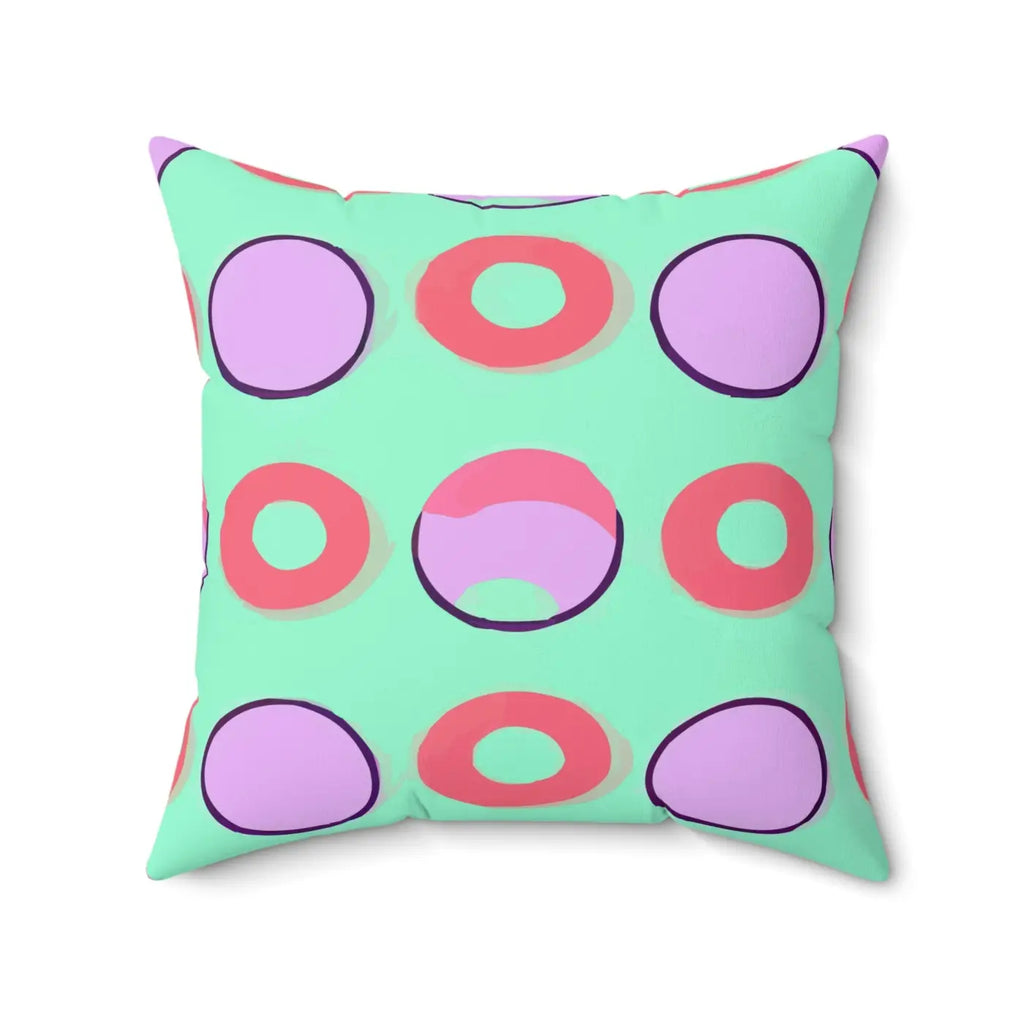 Colorful Circles Pattern Polyester Square Pillow - DipaliZ