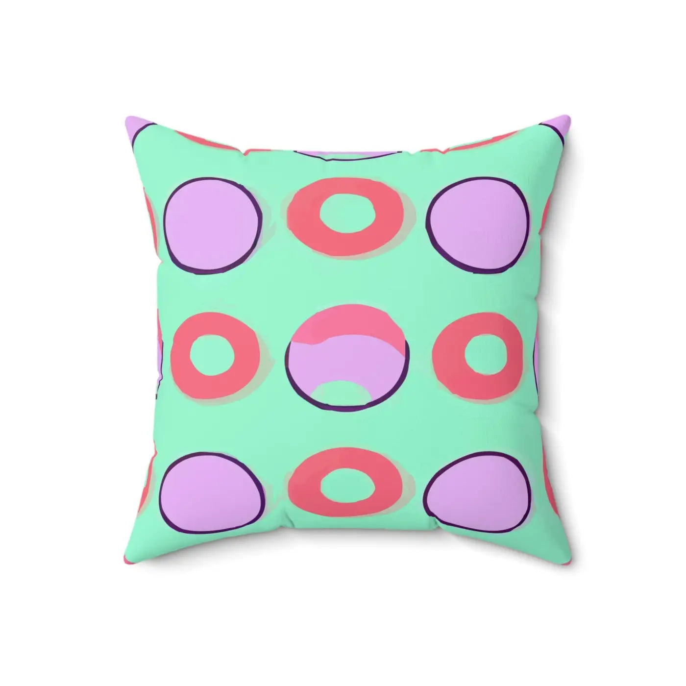 Colorful Circles Pattern Polyester Square Pillow - DipaliZ