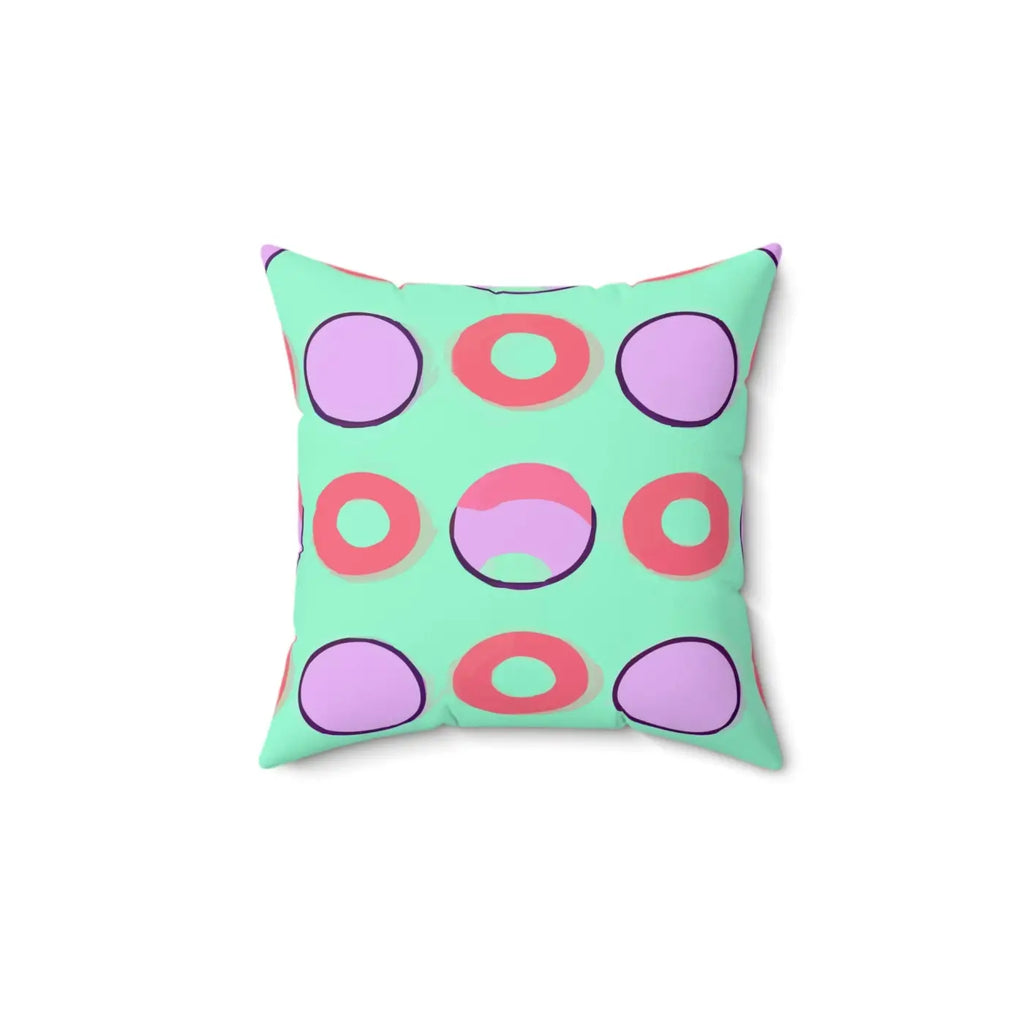 Colorful Circles Pattern Polyester Square Pillow - DipaliZ